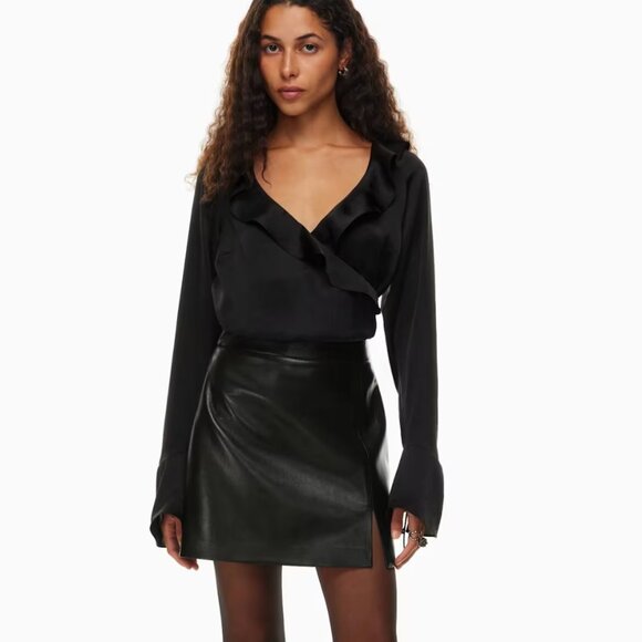 Aritzia Patio Leather Miniskirt S2 - Picture 1 of 9